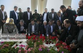 مراسم غبارروبی مزار شهدای گمنام در وزارت ورزش به مناسبت آغاز هفته تربیت بدنی با حضور وزیر ورزش وجوانان