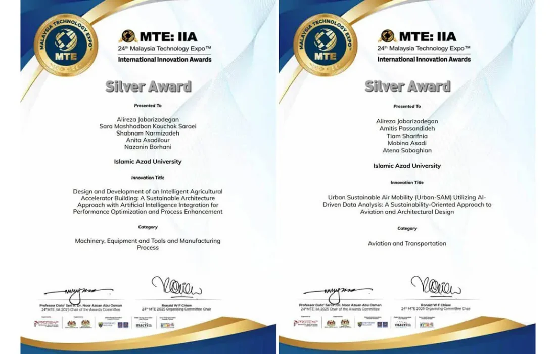 کسب ۲ مدال نقره ایران در نمایشگاه تکنولوژی مالزی (ITEX)